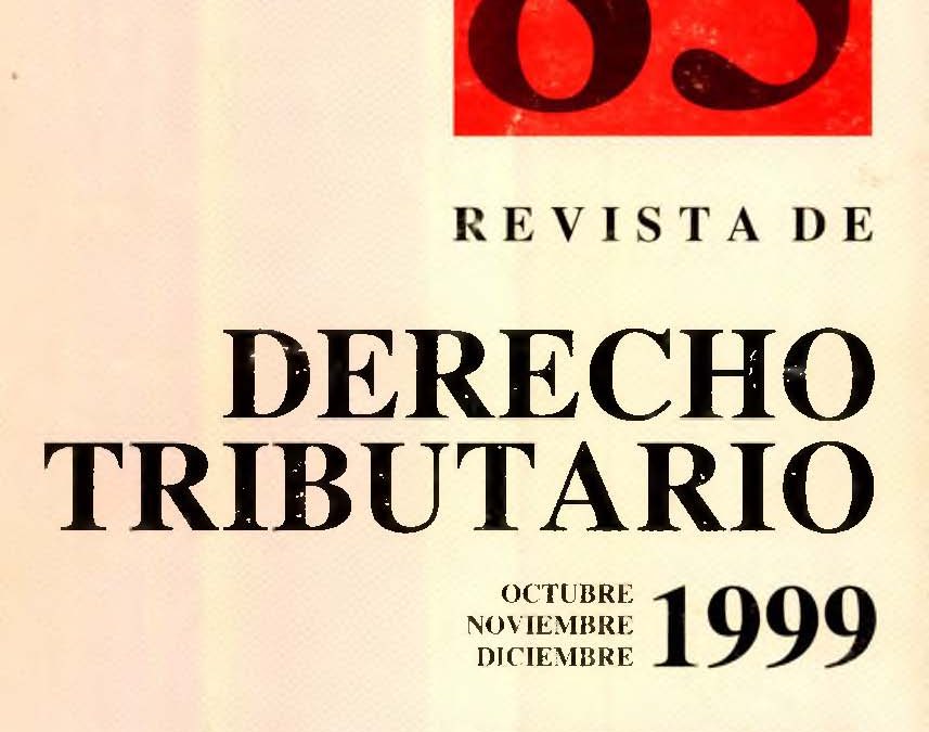 Revista de Derecho Tributario Nº 85 – 1999