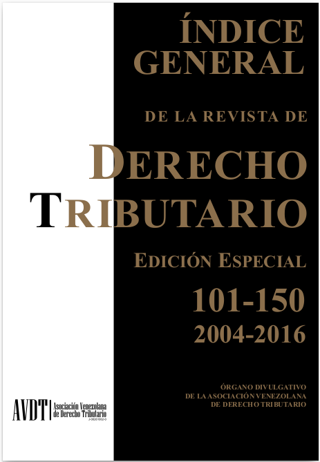 Revista de Derecho Tributario Edición Especial. Índice de las Revistas 101-150